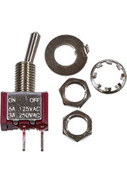 MTS-101-A2-R, миниатюрный тумблер ON-OFF 2 контакта на плату, красный