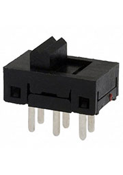 1-1437575-6, движковый переключатель 2мм (=SSA22) 2 контакта ON-ON 3x3.5мм