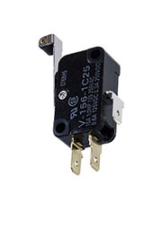 V-156-1C25, микропереключатель 250В, 15А, с лапкой и роликом