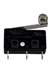 SC7301-B, микропереключатель 3 контакта 250В 5А (JQ), пластина с роликом