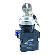 578130, Переключатель ключом NP8-10Y/21, 2 положения фиксацией, 1НО, IP65