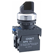 578131, Переключатель без подсветки NP8-20X/312, 3 положения фиксацией, черный, 2НО, IP65