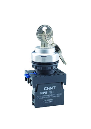 578681, Переключатель с ключом NP8-20Y/38 , 3 положения , 2НО IP65