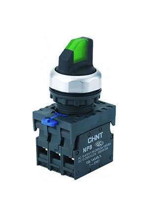 667192, Переключатель управления с фиксацией NP8-20XD/21 2НО зелёный AC/DC24В(LED) IP65