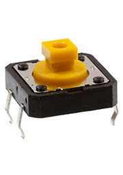 1208-12127.30, Кнопка тактовая, 12х12мм, h=7.30мм, квадратная
