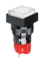 D16LMS1-1ABOW, кнопка без фиксации 250В 5А