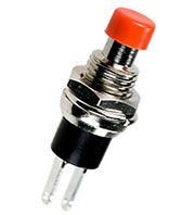 PBS10C-2, кнопка без фиксации 250В 1А красная