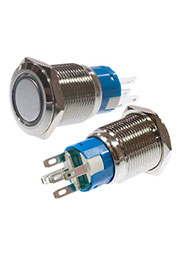 SC-985G-19 12V, Кнопка антивандальная металл 19мм 12В, зеленая