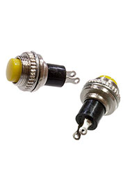 DS-314, Кнопка, 2 конт., OFF- (ON), без фикс., 250В/0,50А, желтый