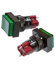 D16LAT1-1ABKG, кнопка с фиксацией и LED подсветкой 250В 5А