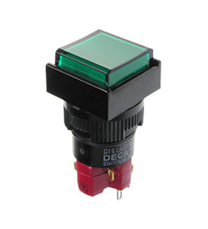 D16LMS1-1ABHG, кнопка без фиксации 250В/5А, LED подсветка 6В