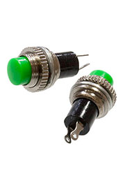 DS-314, Кнопка, 2 конт., OFF- (ON), без фикс., 250В/0,50А, зеленый