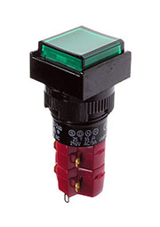 D16LAS1-2ABGG, кнопка с фиксацией и подсветкой неон 250В 5А