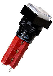 D16LAS1-3ABKW, кнопка с фиксацией и LED подсветкой 250В 5А