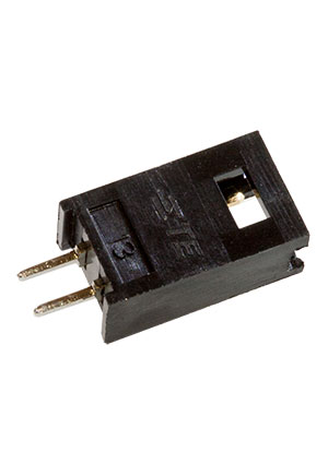 280370-2, вилка под пайку на плату 1х2 шаг 2.54мм покрытие Au