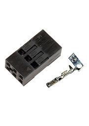 BLD-6, гнездо на кабель шаг 2.54мм 2x3 с контактами (130A-D06)