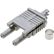 HFBR-4516Z, Разъем VL сдвоенный с защелкой серый + дуплексное обжимное кольцо