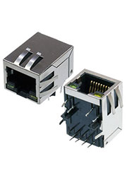 KLU1T516-43-LF, 8P8C разъем RJ45 с трансформатором и светодиодами