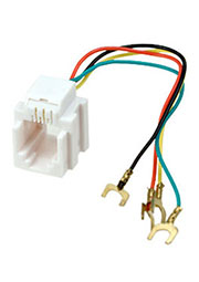 05-1111, розетка телефонная 6р4с пласт. 623е с отводами 82мм (fd-6040)