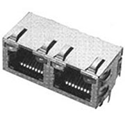 1116353-5, 8P8C гнездо RJ45 сдвоенное на плату с индикацией