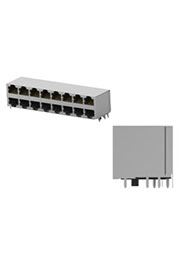 5569259-1, RJ45 экранированный блок розеток 8P8C 2x8 Cat.5