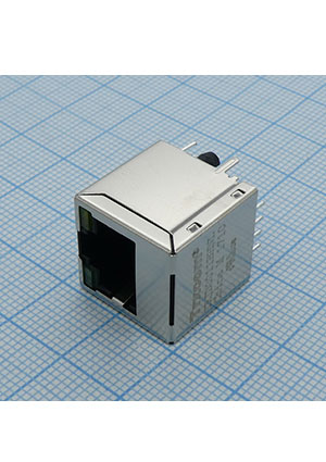 TRJD0011BHNL, разъем RJ-45 экранир. с трансформатором