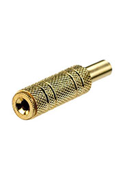 1-085G, гнездо аудио 3.5мм стерео металл на кабель "позолоченный"