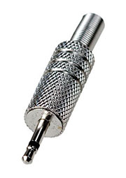 1-004, штекер аудио 2.5мм  моно металл на кабель