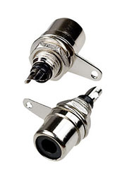 1-290 BK (RS-104) Р, гнездо RCA металл на корпус черный