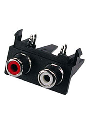 RS-211-03, RCA JACK 2 разъема на плату (горизонтальные)