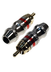 1-262G RED, штекер RCA металл на кабель красный "позолоченный"