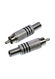 1-212 BLACK, штекер RCA металл на кабель пайка черный