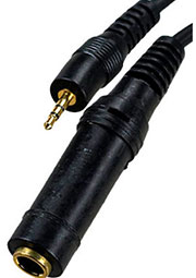 2-023G, переходник  2.5ммштекерстерео - 6.35мм гнездо стерео плас. с каб.03м