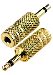 2-052G, переходник 3.5мм штекер моно - 3.5мм гнездо стерео металл "позол."