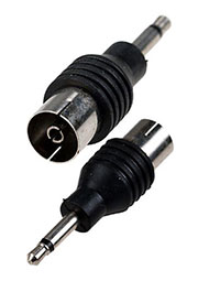 4-450, переходник 3.5 мм штекер моно - тв гнездо пластик