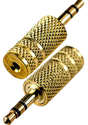 2-016G, переходник 3.5мм штекер стерео - 2.5мм гнездо стерео металл "позол."