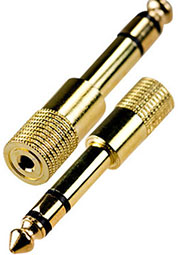 2-036G, переходник 6.35мм штекер стерео - 2.5мм гнездо стерео металл "позол."