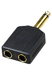 2-160G(NP-565G), переходник 6.35ммштекермоно-2 x 6.35мм гнездо моно пластик