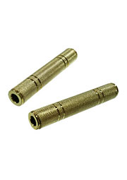 2-186G, переходник 6.35мм гнездо стерео - 6.35мм гнездо стерео металл