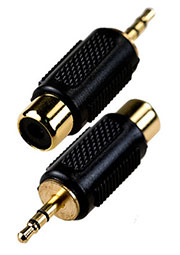 2-191G, переходник 2.5мм штекер стерео - RCA гнездо пластик "позолоченный"