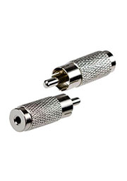 2-199, переходник RCA штекер - 2.5мм гнездо стерео металл