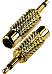 2-205G, переходник 3.5мм штекер моно - RCA гнездо металл "позолоченный"