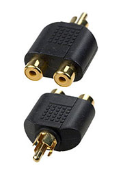 2-260G (NP-560), переходник RCA штекер - 2 x RCA гнездо пластик "позол"