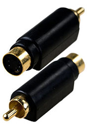 2-322G, переходник RCA штекер - MINI DIN 4 pin (S-VHS) гнездо пластик