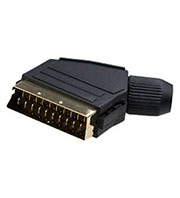 1-340G, разъем SCART штекер пластик "позолоченный" на кабель