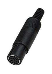 1-476, разъем mini DIN 6 контактов гнездо пластик на кабель