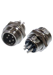 1-566-5, Разъем MIC-12 5 контактов штекер металл на корпус