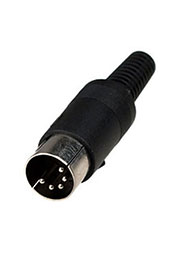 1-360, разъем DIN 5 контактов штекер пластик на кабель