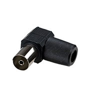 4-005 BK, разъем телевизионный гнездо угл.пластик на кабель винт черный