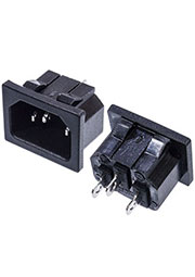 AS-04, сетевая вилка 3 контакта 4.8мм с защелками (AS-224)